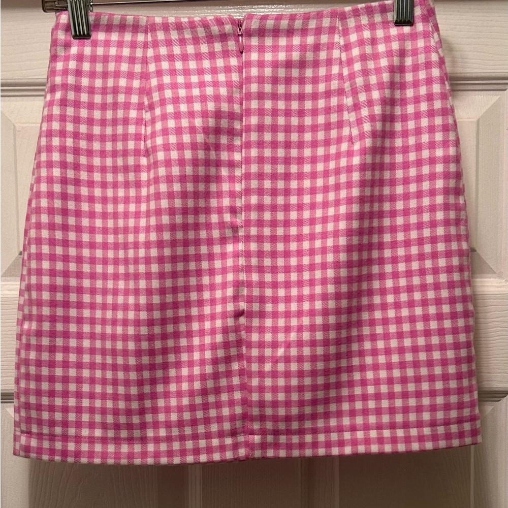 Love on a Hanger Pink and White Mini Pencil Skirt - Picture 3 of 3